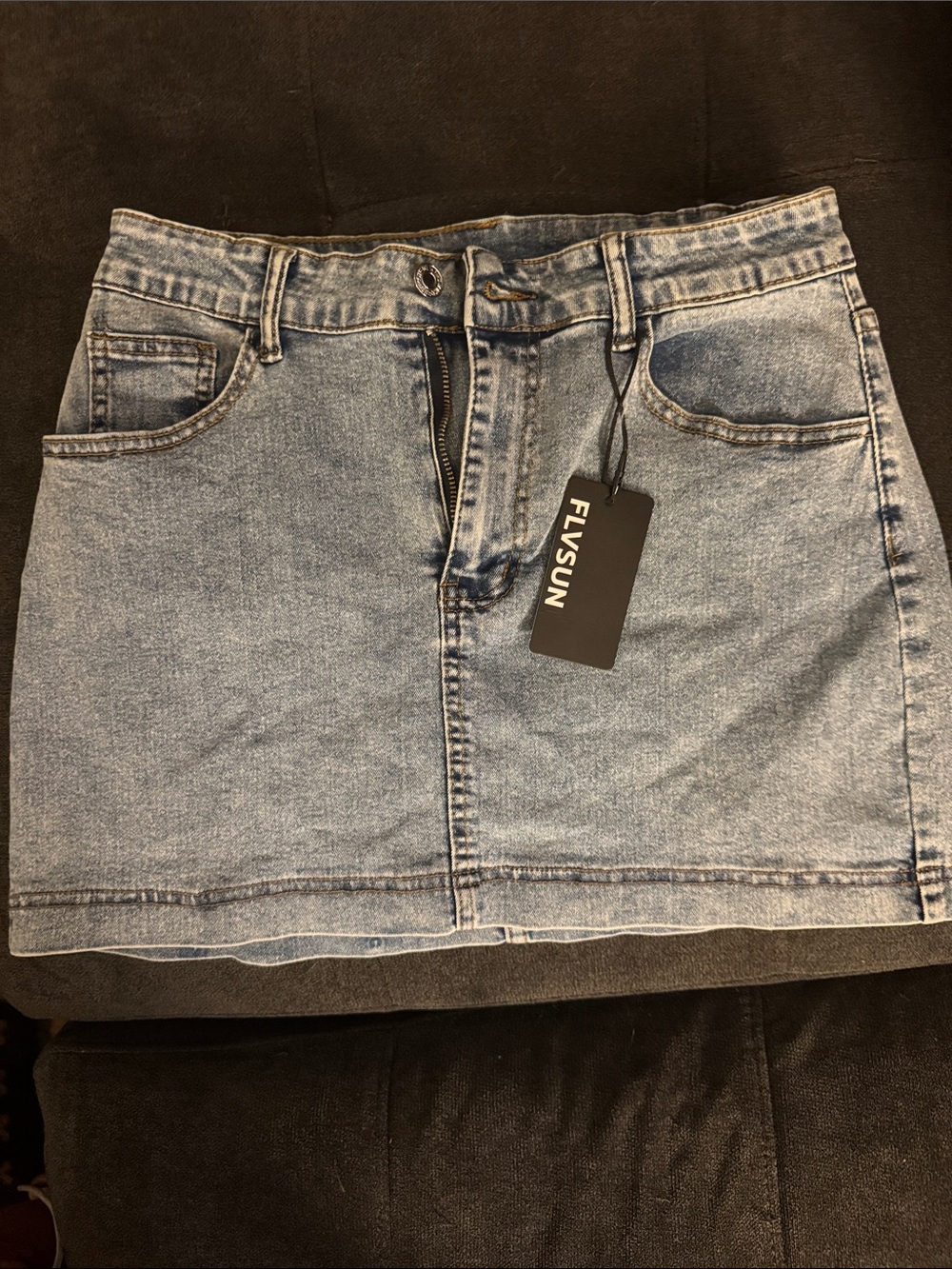 PINK Victoria's Secret Light Wash Denim Mini Skirt